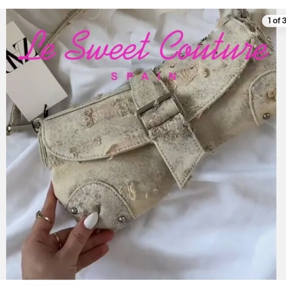 DISTRESSED ASYMMETRIC SHOULDER BAG - Picture 8 of 8